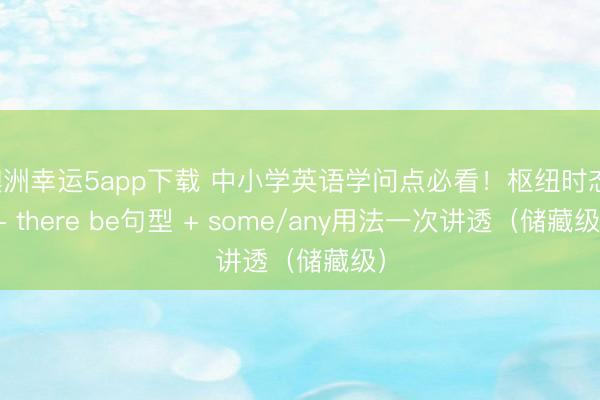 澳洲幸運5app下載 中小學英語學問點必看！樞紐時態 + there be句型 + some/any用法一次講透（儲藏級）